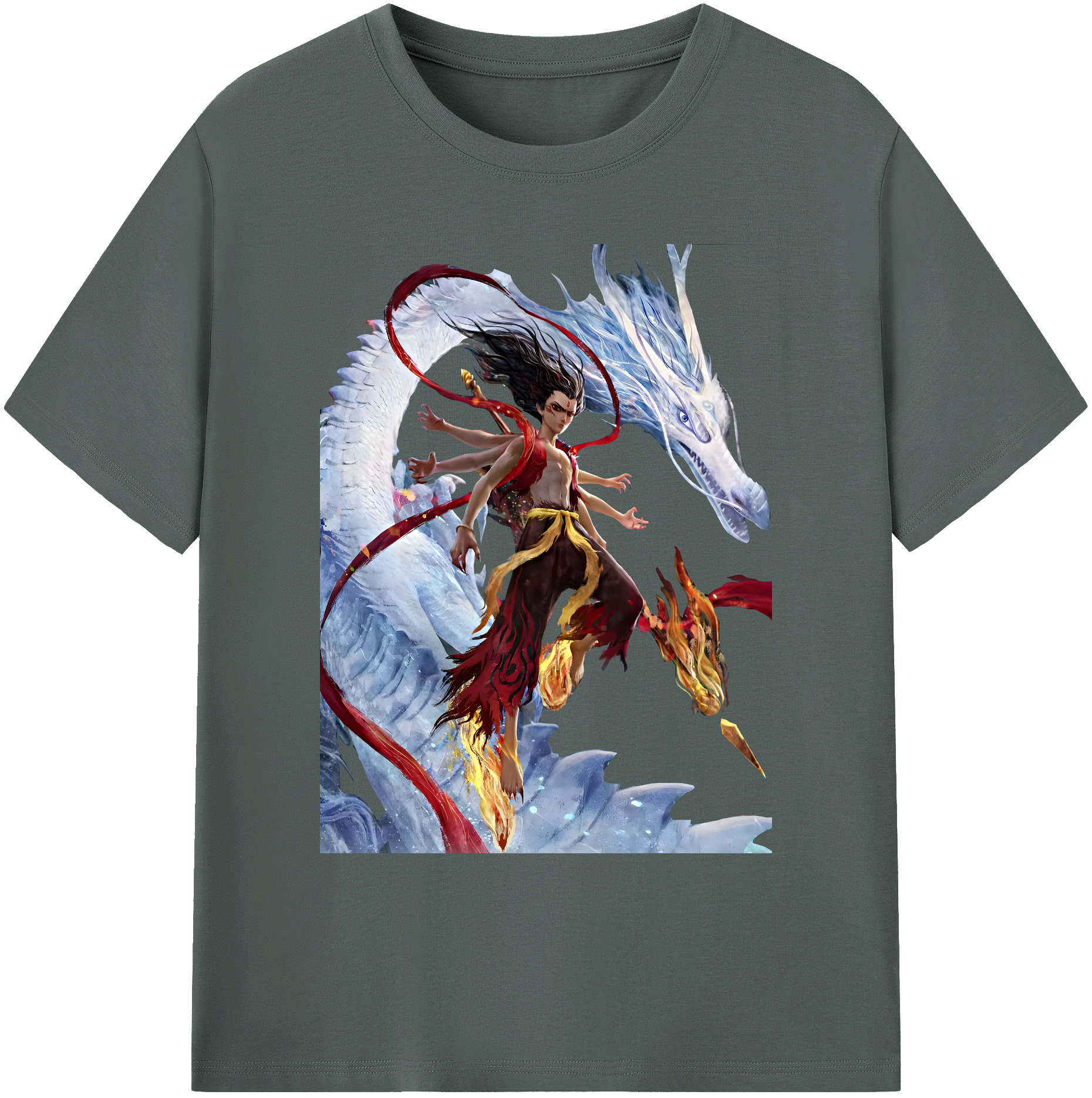 （画像用） Ne Zha 2 ナタ 魔童の大暴れ 綿100％ メンズ半袖Tシャツ｜肌触りやわらか＆通気性